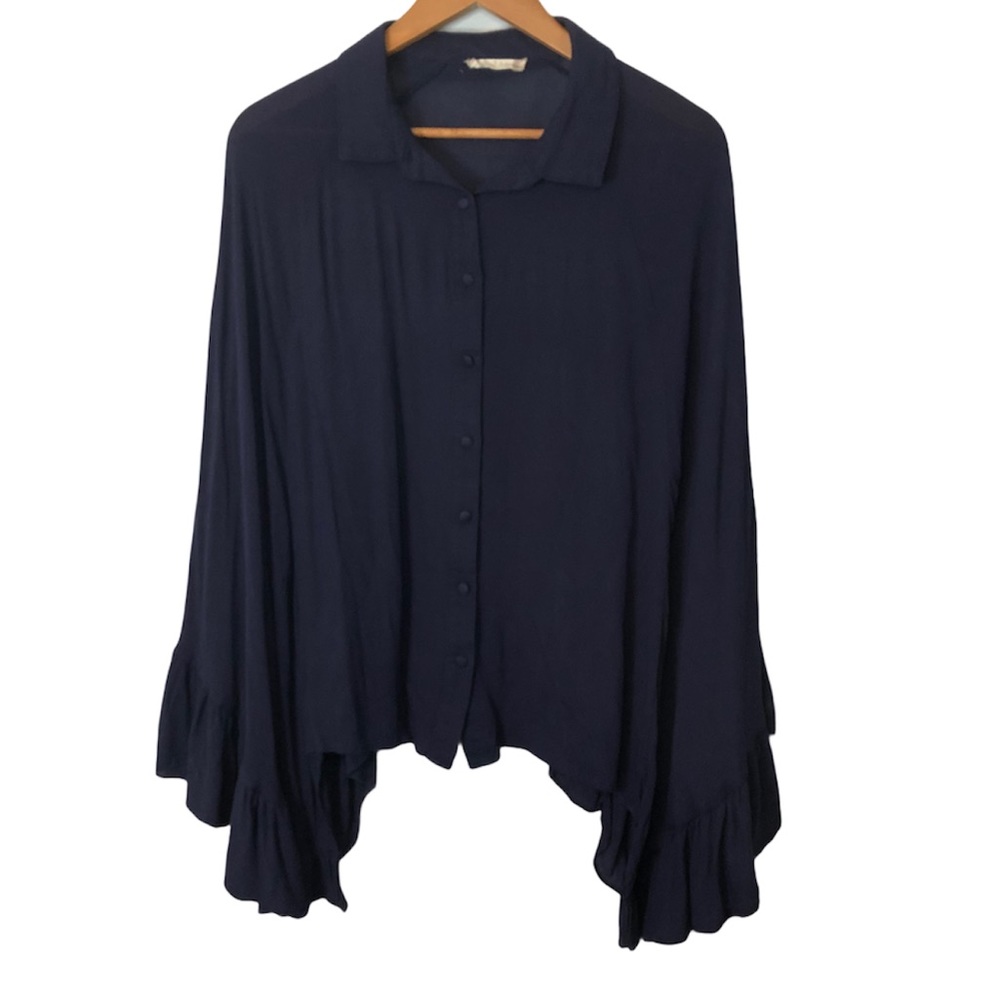 Altar’d State Ruffled Over-sized Button-down